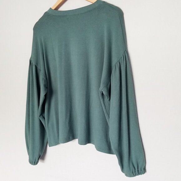 Madewell Dreamiest Knit Long-Sleeve Tee Size M Simply Sage Green Balloon Slv $68 - Picture 5 of 15